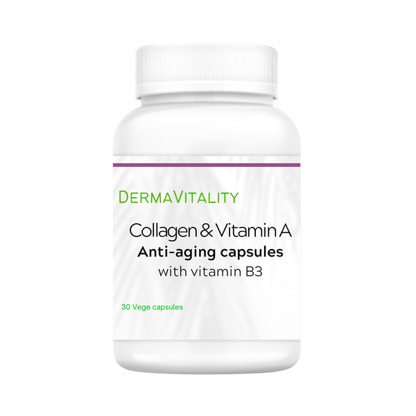 Collagen, Vitamin A With Vitamin B3 Anti-Aging Capsules For Youthful Skin