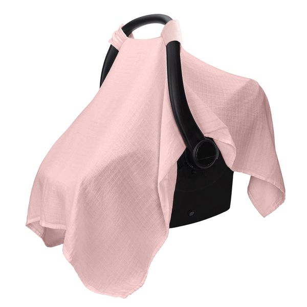 2-in-1 Baby Car Seat Cover &amp; Nursing Cover, 100% Muslin Cotton