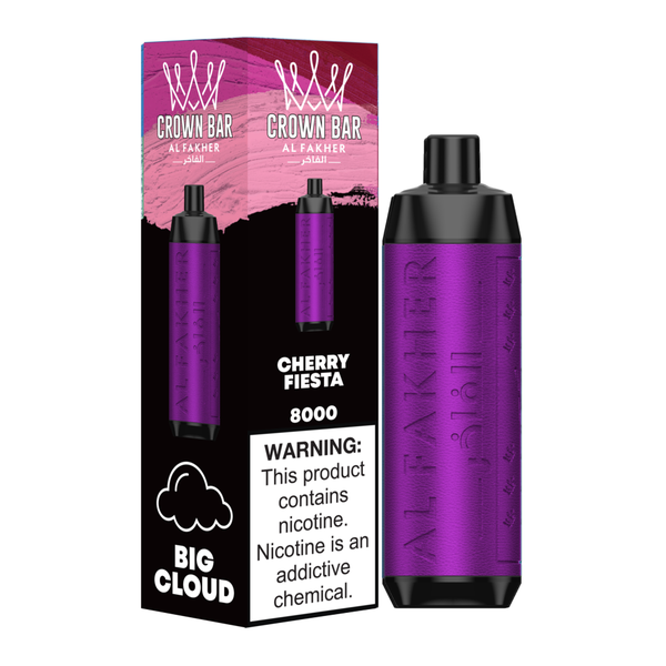 Al Fakher - Crown Bar 8000 puff disposable rechargeable vape -Cherry Fiesta