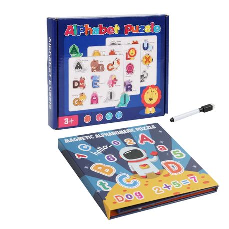 2 Set Smart Game Building Word Number Animal Educational Puzzle Book Image