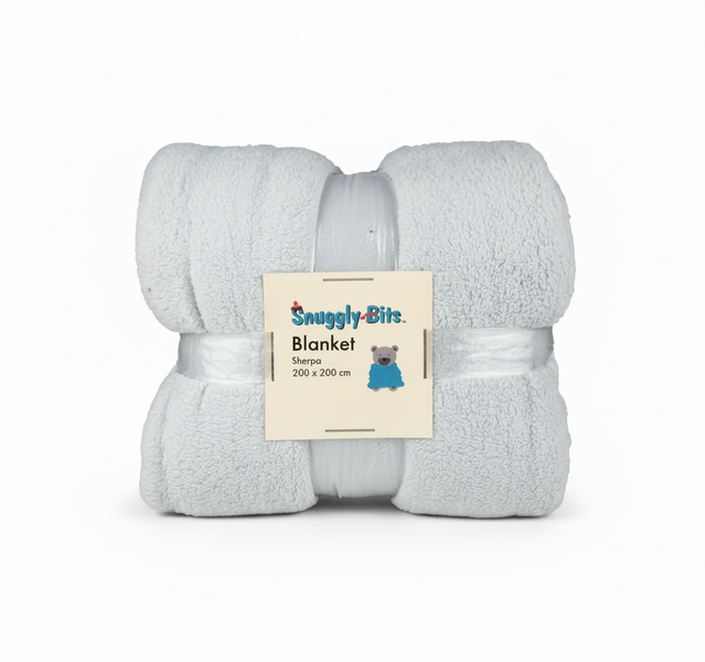 Snuggly Bits Soft Sherpa Blanket 200 x 200 cm - Assorted Colours