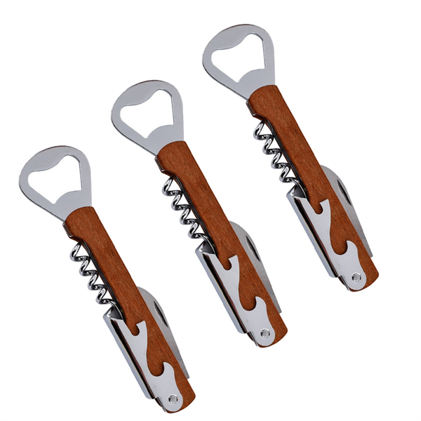 Stainless Steel Wine Bottle Opener Sapele