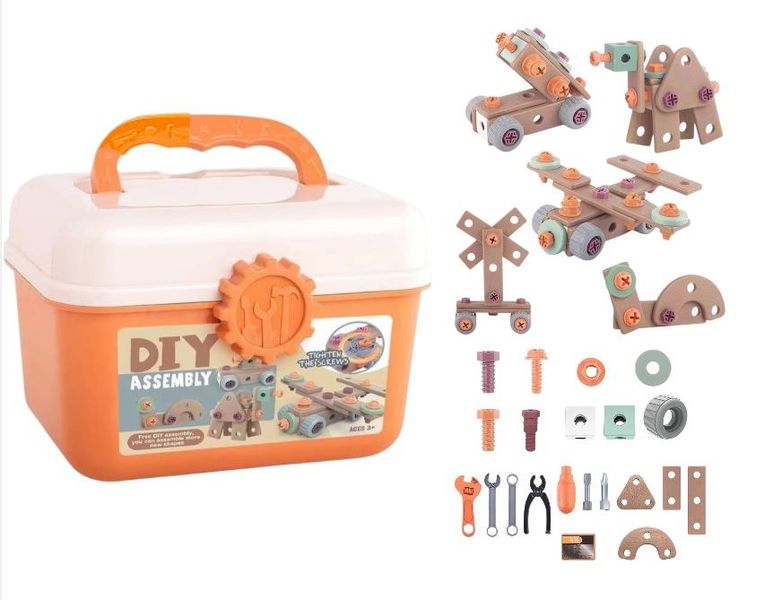 Educational DIY Construction Toy with Tools and Storage Box 120-piece