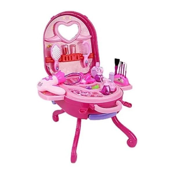 Boss Kid's Pretend 2 In 1 Fashion Girl Suitcase &amp; Dresser Fashion Box -31 Piece