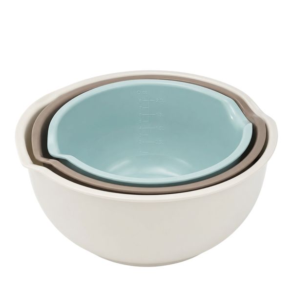 Essential 3-Piece Mixing Bowl Set - Built-In Measurements- 2.5L -2.0L -1.5L