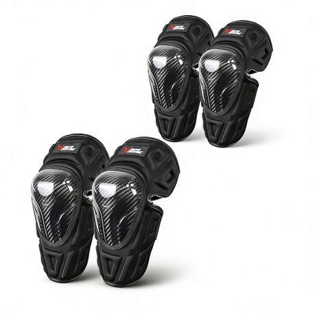 Motocentric Carbon Fibre Knee & Elbow Pads Set, Motorcycle Protection Gear Image