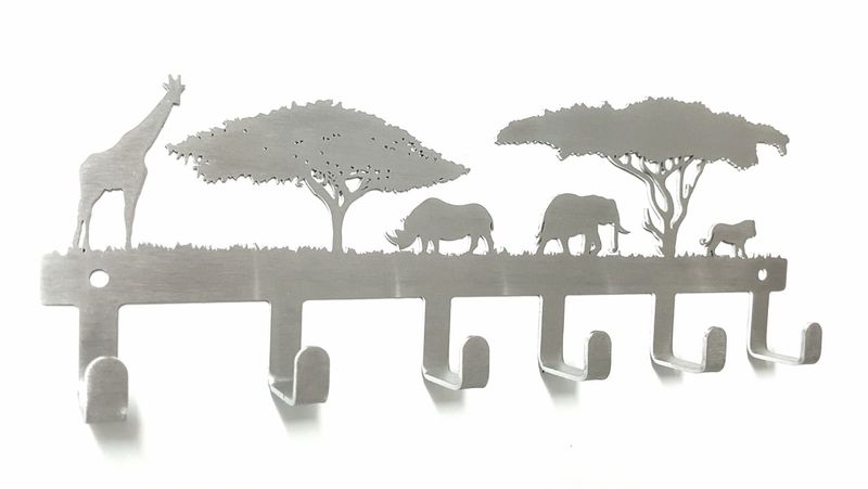 Animals under the Acacia Tree 6 hook Key Hook Stainless steel