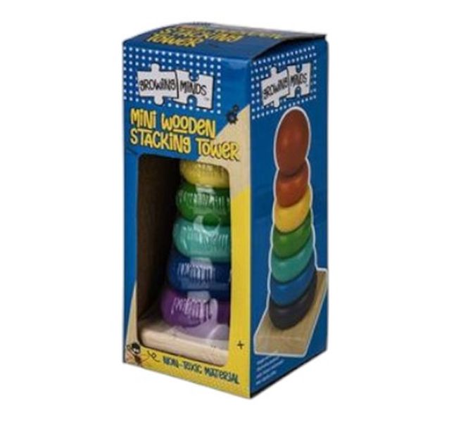 Growing Minds - 8 Piece Mini Wooden Stacking Tower x 2