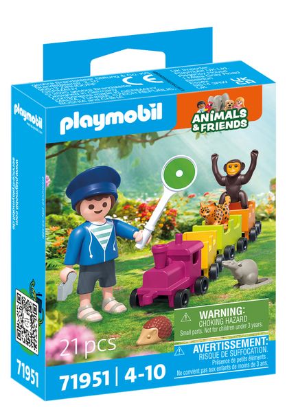 Playmobil Animals &amp; Friends - Small Locomotive Trip Playset - 21 Pieces