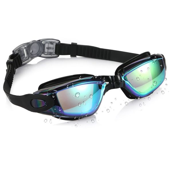 Swim Goggles Anti-Fog Colorful Mirrored with Protective Case UV Protection