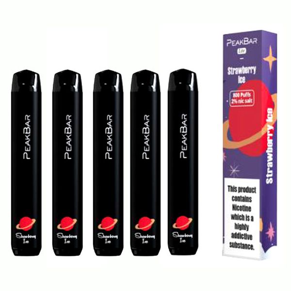 Peak Bar Disposable Vape Pen - 2ml - 800 Puffs - Strawberry Ice - 5 Pack
