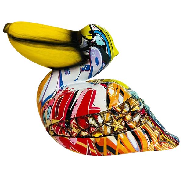 Decor Indoor &amp; Outdoor Resin Colourful Pelican Statue (18cm) - Special