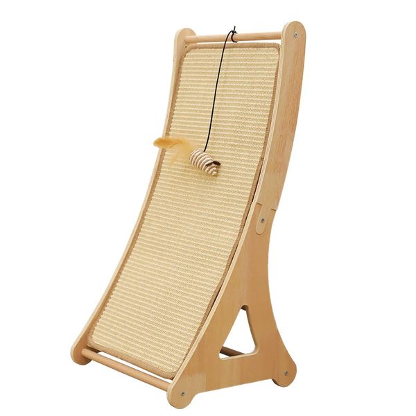 24 Inch Sisal Cat Scratcher Ramp with Toy