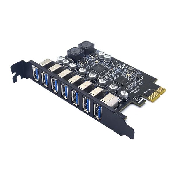 5Gbps Multi-Port PCIe Expansion Card - 7 Ports USB Hub Adapter