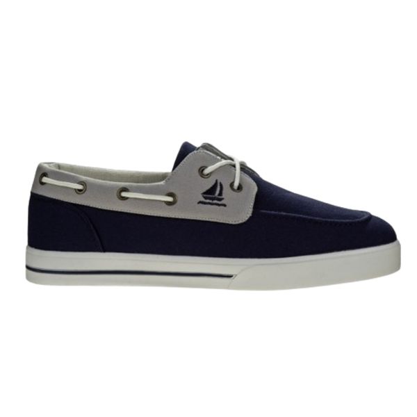 Navy Sail Knot II Men's Canvas Boat Shoes - Navy