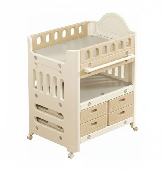 Coffee Brown - Luxury 3-Tier Baby Changing &amp; Storage Organizer 8 Drawers