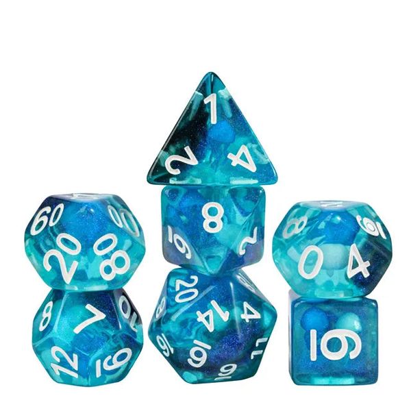 Level Up RPG Polyhedral Dice Set - Glow In The Dark - Jellyfish