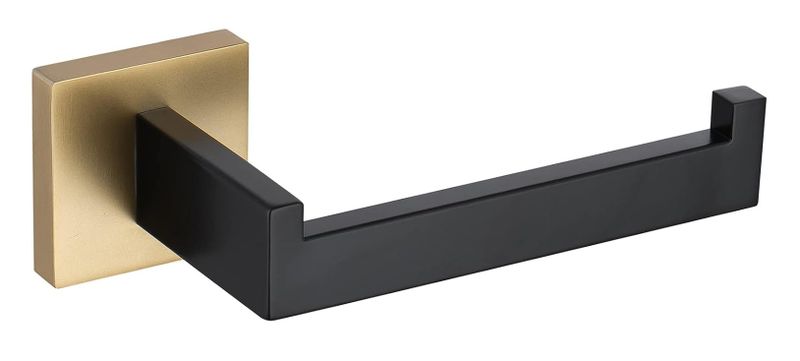 Toilet Roll Holder Black on Gold