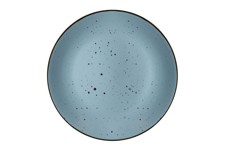 Blue Round Stoneware Dinner Plate - Pack of 4