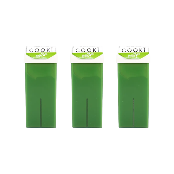 Cooki Mojito Sorbet Cartridge Wax 100ml - 3pc Hair Removal, Home use