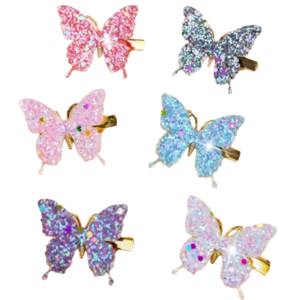 6-piece - Butterfly Gradient Hair Clip