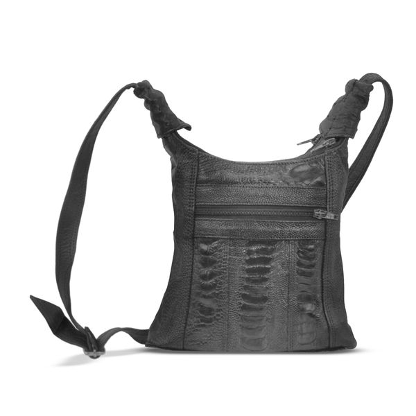 Women's Handcrafted / Stitched Ostrich Leather Crossbody Hand Bag Tote