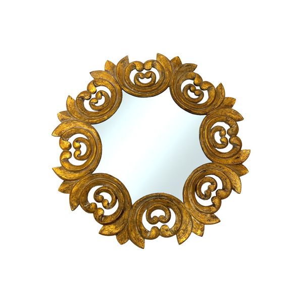 Palemo Round Mirror - Gold Crack