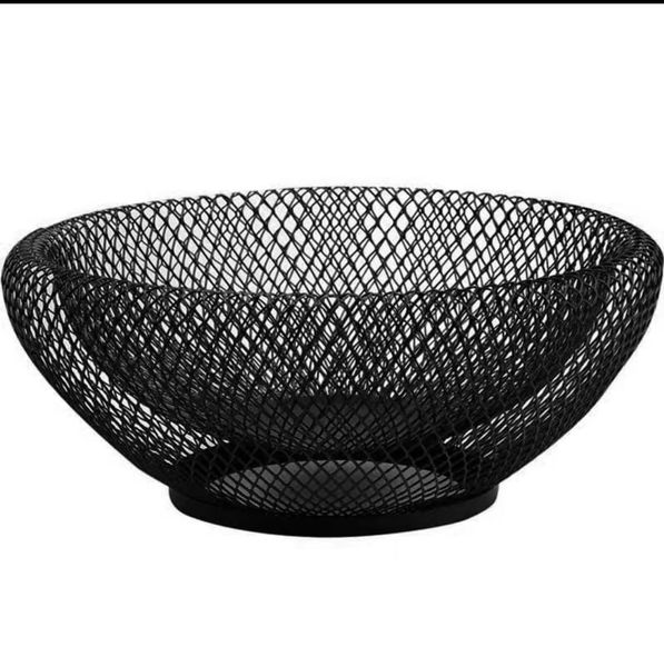 Decorative Bowl Round Wire Mesh-Black