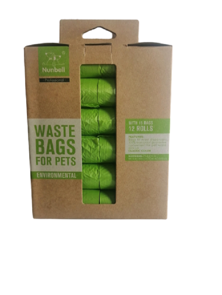 Nunbell Dogs Waste Bags 12 Rolls