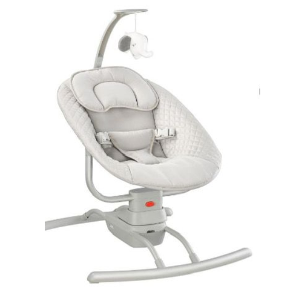 Baby Swing Bouncer, Electric Infant Rocker with Plush Seat, 5-Point Safety