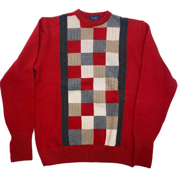 Grant - 52241 Mens L/Wool Red/Beige/Grey Color Block Jersey