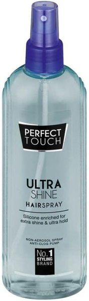 Perfect Touch Ultra Shine Hairspray Anti Frizz, Extra Shine and Ultra Hold