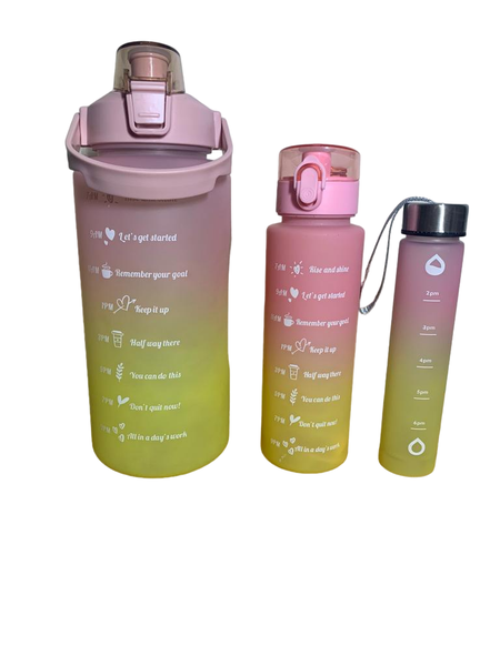 Bright Nesting Ombre Motivational Water Bottles - 3-Piece