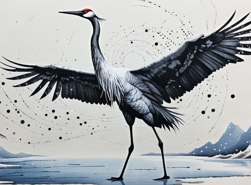 Modern Canvas Wall Art Home Decor - Beautiful Crane