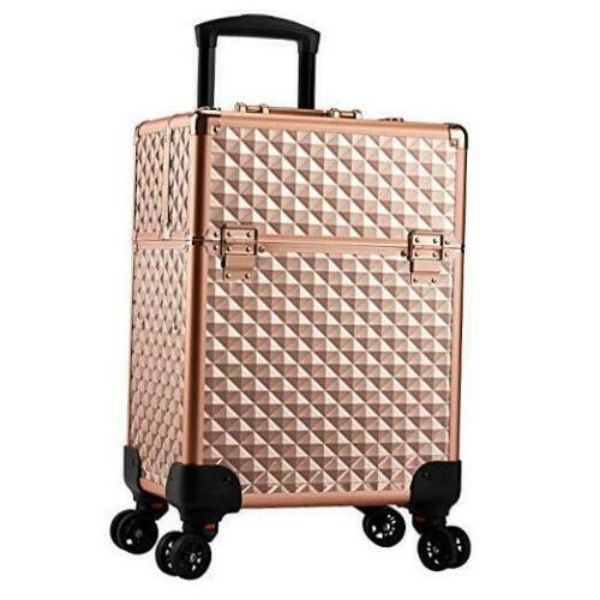Professional 2 in 1 Extra Large Makeup Cosmetics Trolley in Gold