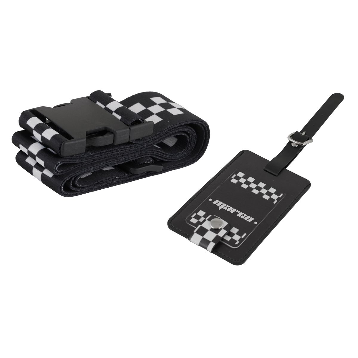 Checkered Luggage Strap & Tag