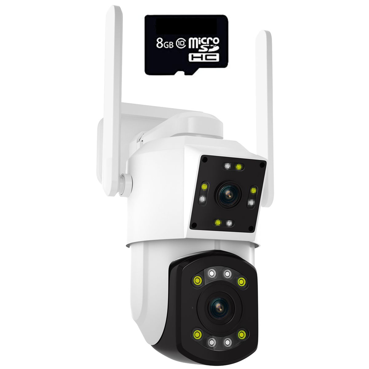 Dual View Two Viewing Angles Home Office Outdoor Security Camera & 8GB Card