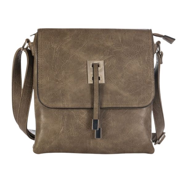 Crossbody Bag With Silver Tips 'n' Flap &amp; Long Shoulder Strap Handbag