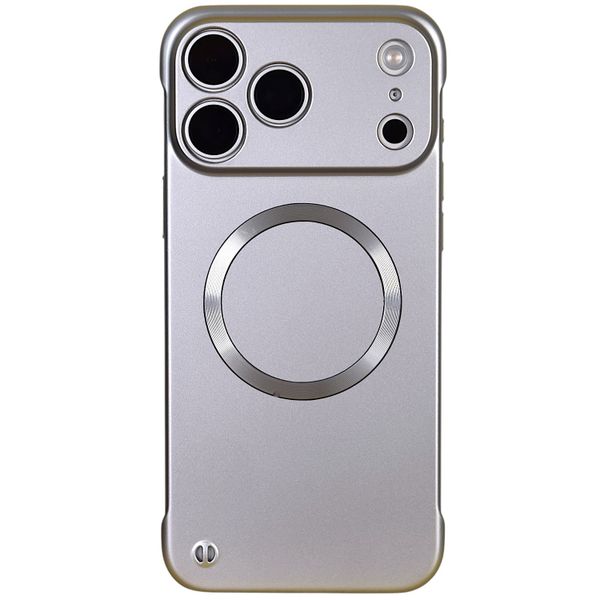 Magnetic Phone Case Compatible with iPhone - Metallic Silver