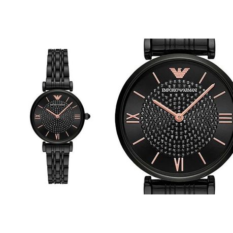 Armani watch women discount black