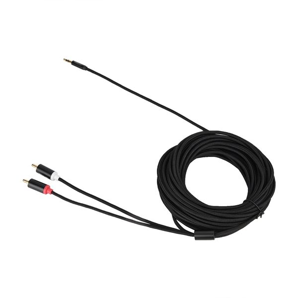 3.5mm Audio Plug to 2RCA Gold Plated Microphone for Mobile Phone 10M