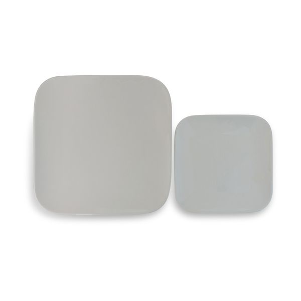Square Plate - Round Corners - Ceramic - White - 15cm x 20cm - 2 Pack