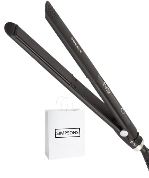 Smooth Glide Ceramic Hair Straightener with LCD Display &amp; Mini Simpsons Bag