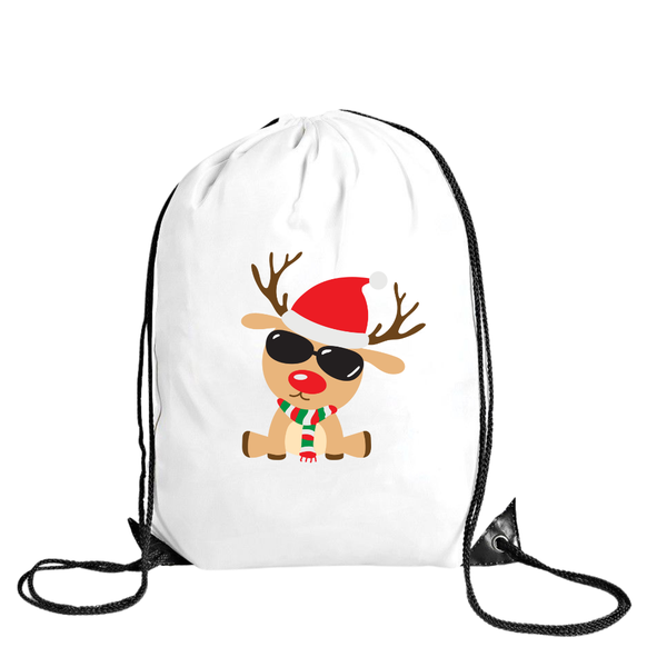 Katz Designs - Drawstring Bag -Polyester - Reindeer Glasses