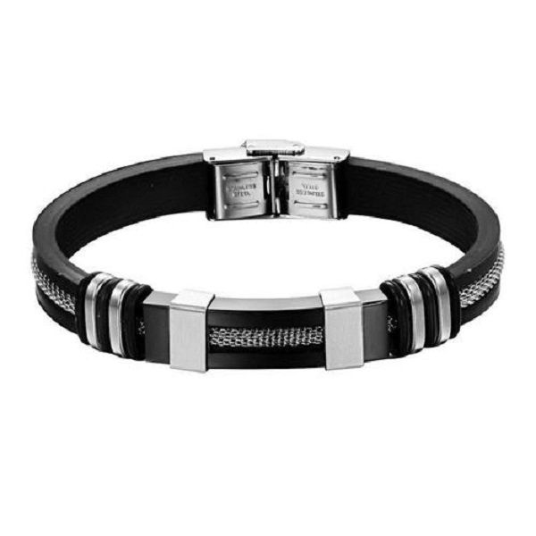 Men's Rubber Charm Pulsera Hombre Bracelet
