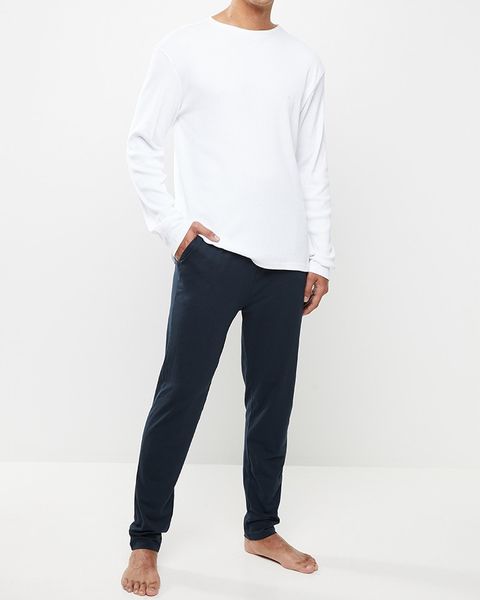 Premium Ribbed Crew Neck &amp; Lounge Pants Sleep Set