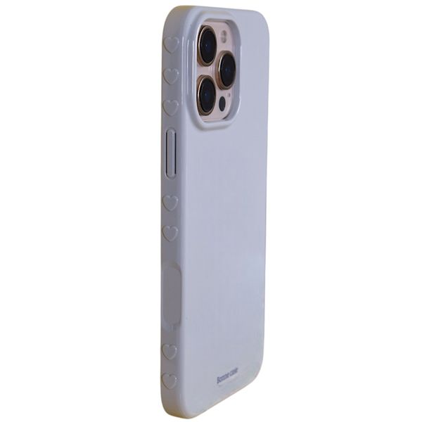 Baby Blue Heart-Embossed Phone Case - Compatible With IPhone
