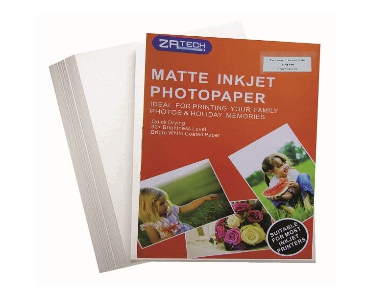 ZATECH A4 Professional Matte Inkjet Photopaper - 140 Gram (Pack of 5)