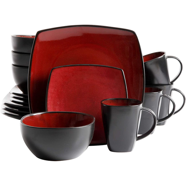 16 Piece Ceramic Dinner Set Red