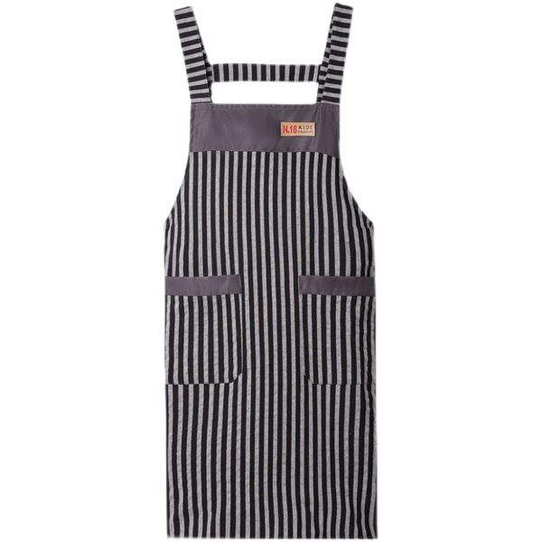 Pure Cotton Breathable Home Kitchen Bib Waist Apron - Black